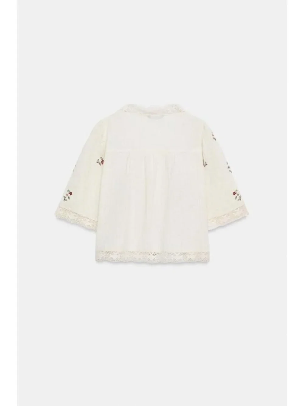 ZARA EMBROIDERED FLORAL TOP - Picture 8 of 9